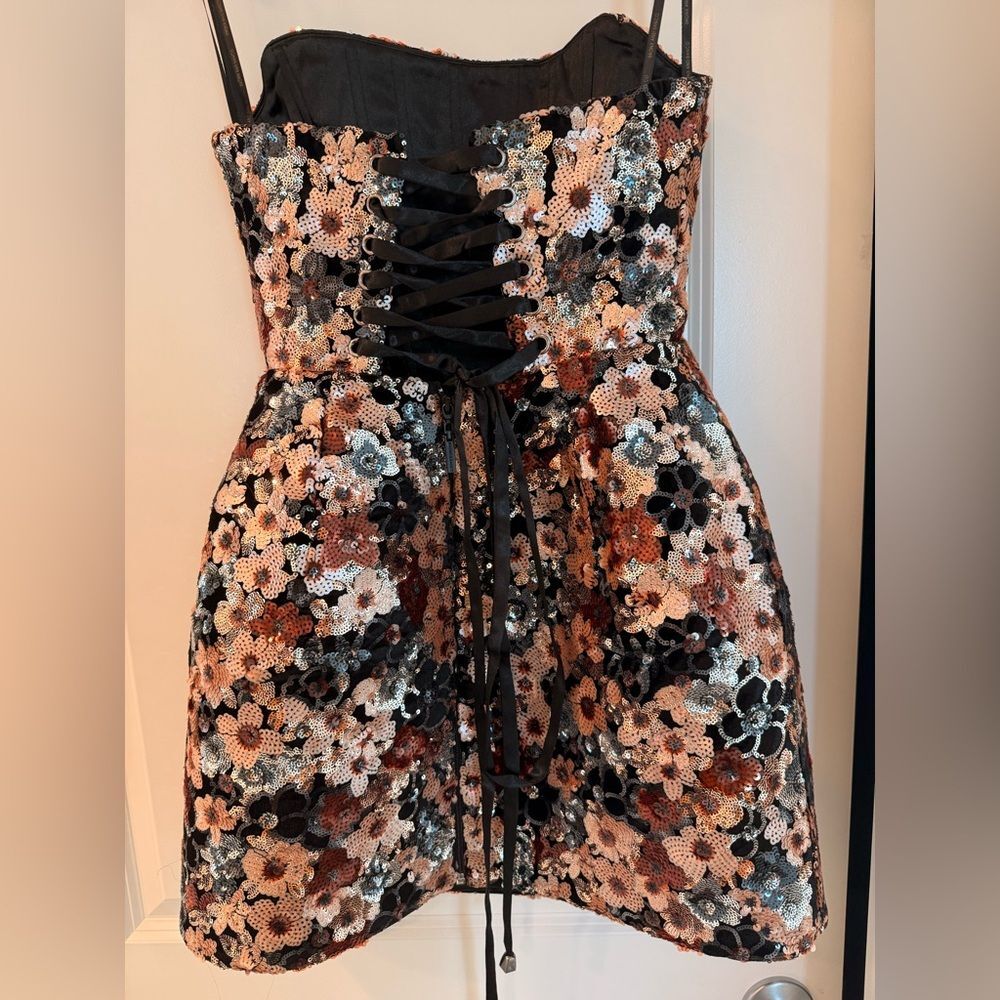 NWOT Bronx and Banco Maraya Sequin Strapless Mini Dress in Multi - Picture 7 of 14